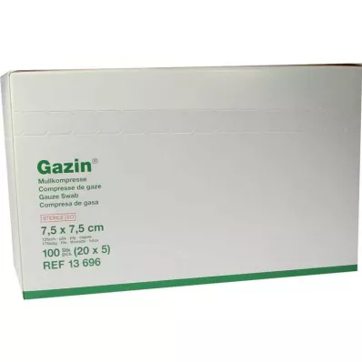GAZIN Garza comp. 7,5x7,5 cm sterile 12 strati media, 20X5 pz