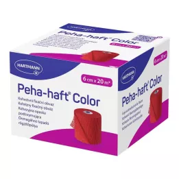 PEHA-HAFT Nastro adesivo per fissaggio colore senza lattice 6 cm x 20 m rosso, 1 pezzo