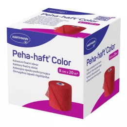 PEHA-HAFT Nastro adesivo per fissaggio colore senza lattice 8 cm x 20 m rosso, 1 pezzo