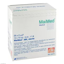 MULLKOMPRESSEN 10x10 cm sterile 8 vie, 25X2 pz