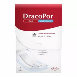 DRACOPOR Associazione ferita impermeabile 8x15 cm sterili, 5 ore