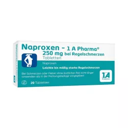 NAPROXEN-1A Pharma 250 mg compresse per dolori mestruali, 20 pz