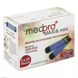 MEDPRO Maxi &amp; mini strisce reattive per la glicemia, 2X25 pz