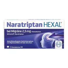 NARATRIPTAN HEXAL per lemicrania compresse rivestite con film da 2,5 mg, 2 pz