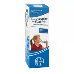 AEROCHAMBER con bocchino adulti e bambini da 5 anni blu, 1 pezzo