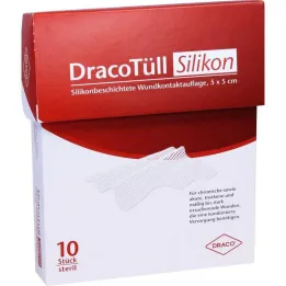 Dracotull Sil.5x5 cm controllo della ferita resistente al silicone.Edizione, 10 pz