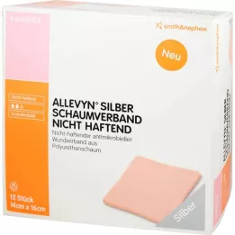 ALLEVYN Composto di schiuma argentata 14x16 cm non adesivo, 12 pz
