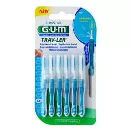 GUM Tray-leer 1,6 mm Abete Blue Interdental + 6 Caps, 6 pz