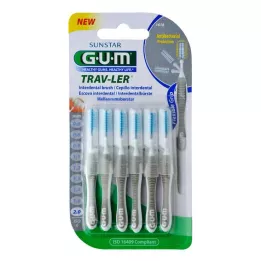 GUM TRAV-LER Candela interdentale grigia da 2,0 mm + 6 cappucci, 6 pz