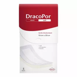 DRACOPOR Medicazione per ferite 10x20 cm sterile, 5 pz