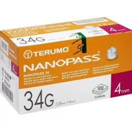 TERUMO NANOPASS 34 Ago per penna 34 G 0,18x4 mm, 100 pz