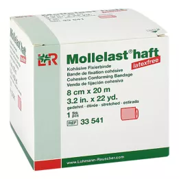 MOLLELAST Cerotti adesivi senza lattice 8 cm x 20 m rossi, 1 pezzo