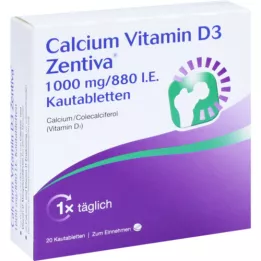 Vitamina D3 Zentiva di calcio 1000 mg / 880 I.e. Compresse masticabili, 20 pz