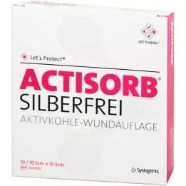 ACTISORB SILBERFREI Carbone attivo 10,5x10,5 cm, 10 pezzi