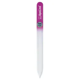 Lima per unghie Apoline in vetro 14 cm rosa, 1 pz