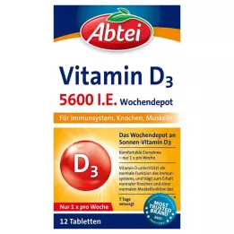 Abtei Vitamina D3 5. 600 I. E. Compresse weekendpot, 12 pz
