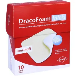Dracofoam Copertura per ferita in schiuma per infezioni 5x5 cm, 10 pz