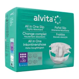 Pantaloni per incontinenza Alvita All-in-One maxi grandi da notte, 20 pz