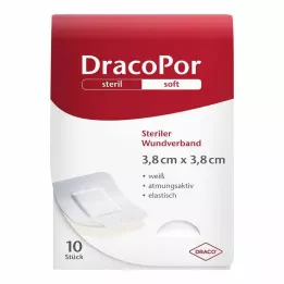 DRACOPOR Medicazione per ferite 3,8x3,8 cm sterile, 10 pz