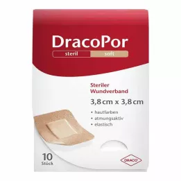 DRACOPOR Medicazione per ferite 3,8x3,8 cm sterile color pelle, 10 pz