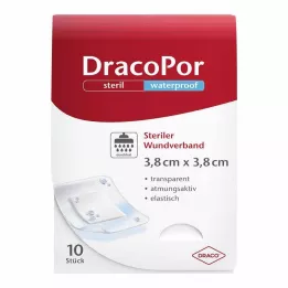 DRACOPOR medicazione impermeabile per ferite 3,8x3,8 cm sterile, 10 pz