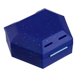 Scatola porta-apparecchio con cordino, blu con glitter, 1 pz