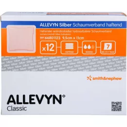 ALLEVYN composto in schiuma argentata 9,5x11 cm adesivo, 12 pz
