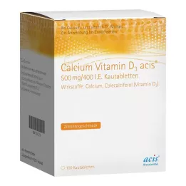 CALCIUM VITAMIN D3 acis 500 mg/400 I.E. compresse masticabili, 100 pz