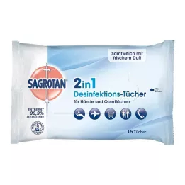 SAGROTAN Salviette disinfettanti 2in1, 15 pz