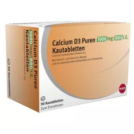 CALCIUM D3 Puren 1000 mg/880 I.E. compresse masticabili, 90 pz
