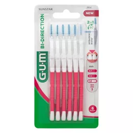 GUM Pennelli interdentali BI-Direzione 1,2 mm Rosa, 6 pz