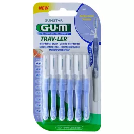 GUM TRAV-LER Scovolino interdentale blu chiaro da 0,6 mm, 6 pezzi