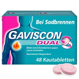 GAVISCON Compresse masticabili Dual 250mg/106,5mg/187,5mg, 48 pz