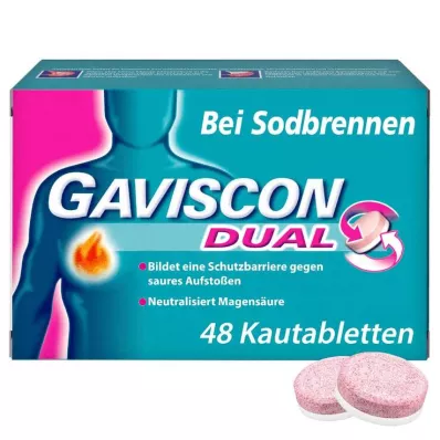GAVISCON Compresse masticabili Dual 250mg/106,5mg/187,5mg, 48 pz