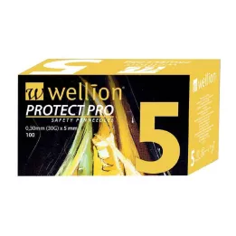 WELLION PROTECT PRO Aghi per penna di sicurezza 30 G 5 mm, 100 pz