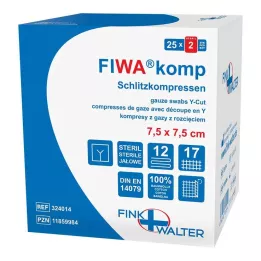 SCHLITZKOMPRESSEN 7,5x7,5 cm sterile 12 vie, 25X2 pz