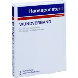 HANSAPOR Associazione della ferita steril 6x7 cm, 3 pz