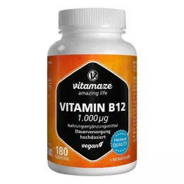 Vitamaze Vitamina B12 1.000 μg compresse vegane ad alto dosaggio, 180 pz