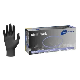 Guanti intimi in nitrile neri, non sterili, senza polvere, taglia XL, 100 pezzi