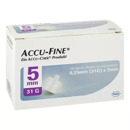 ACCU FINE aghi sterili per penne da insulina 5 mm 31 G, 100 pz