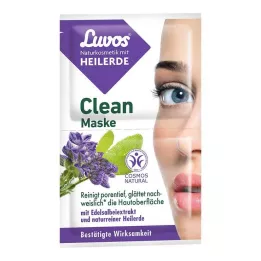 LUVOS Maschera detergente allargilla curativa, cosmetici naturali, 2X7,5 ml