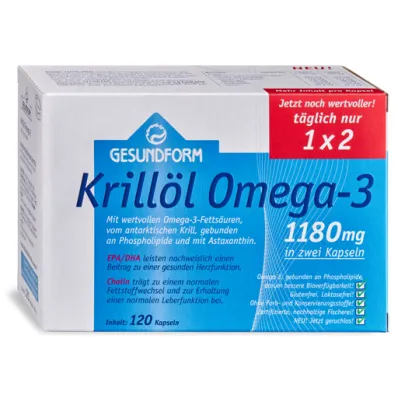 GESUNDFORM Olio di krill 1180 mg Capsule Antartide, 120 capsule GESUNDFORM Olio di krill 1180 mg Capsule Antartide, 120 capsule