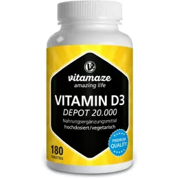VITAMIN D3 20.000 UI Depot compresse ad alto dosaggio, 180 pz