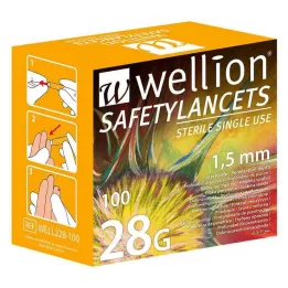 WELLION Lancette di sicurezza monouso 28 G, 100 pz