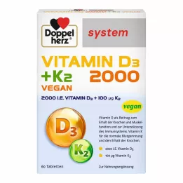 DOPPELHERZ Compresse di sistema Vitamina D3 2000+K2, 60 pz