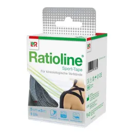 Nastro sportivo Ratioline 5 cmx5 m nero, 1 pezzo