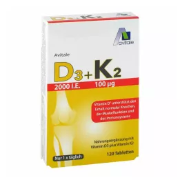 Vitamina D3+K2 2000 UI, 120 pz