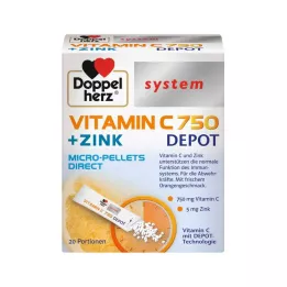 DOPPELHERZ Vitamina C 750 Depot system Pellets, 20 pz