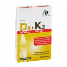 Vitamina D3+K2 2000 UI, 60 pz