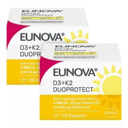 EUNOVA DuoProtect D3+K2 1.000 UI/80 μg capsule combo, 2x90 pz